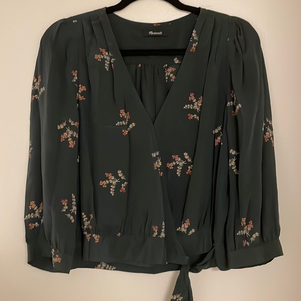 Madewell Silk Wrap Blouse Size S